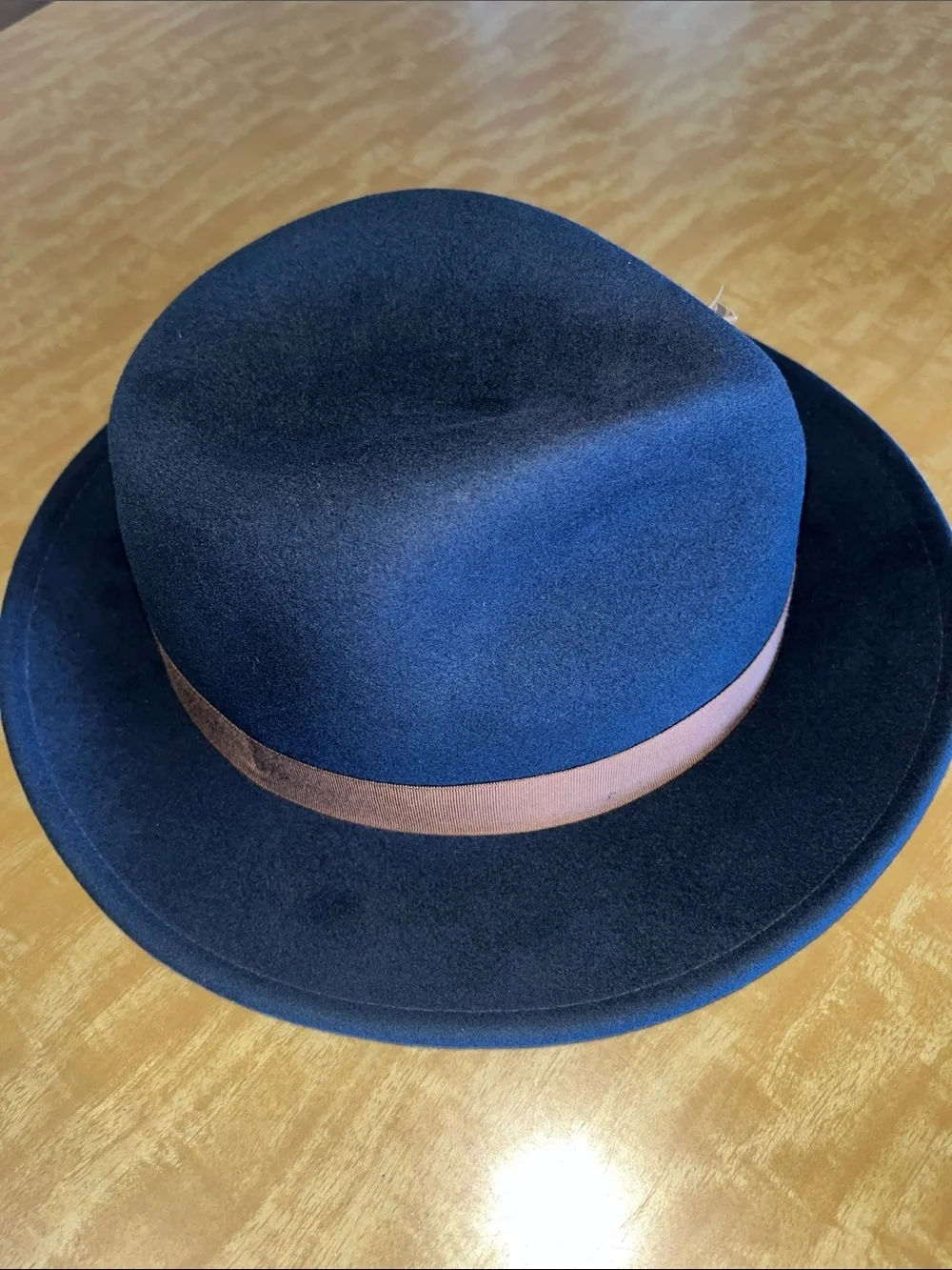 Goorin Bros. “The Doctor” Navy 100% Wool Fedora w/ Brown Band & Feather